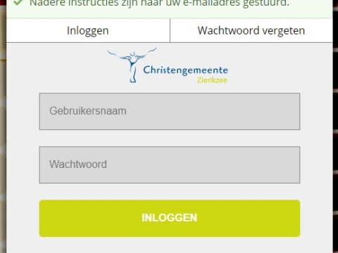 christengemeente wachtwoord vergeten